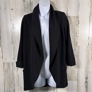 Aritzia Wilfred Blazer 0 | Black Crepe | Silk Trim | Tailored Fit | MSRP $198